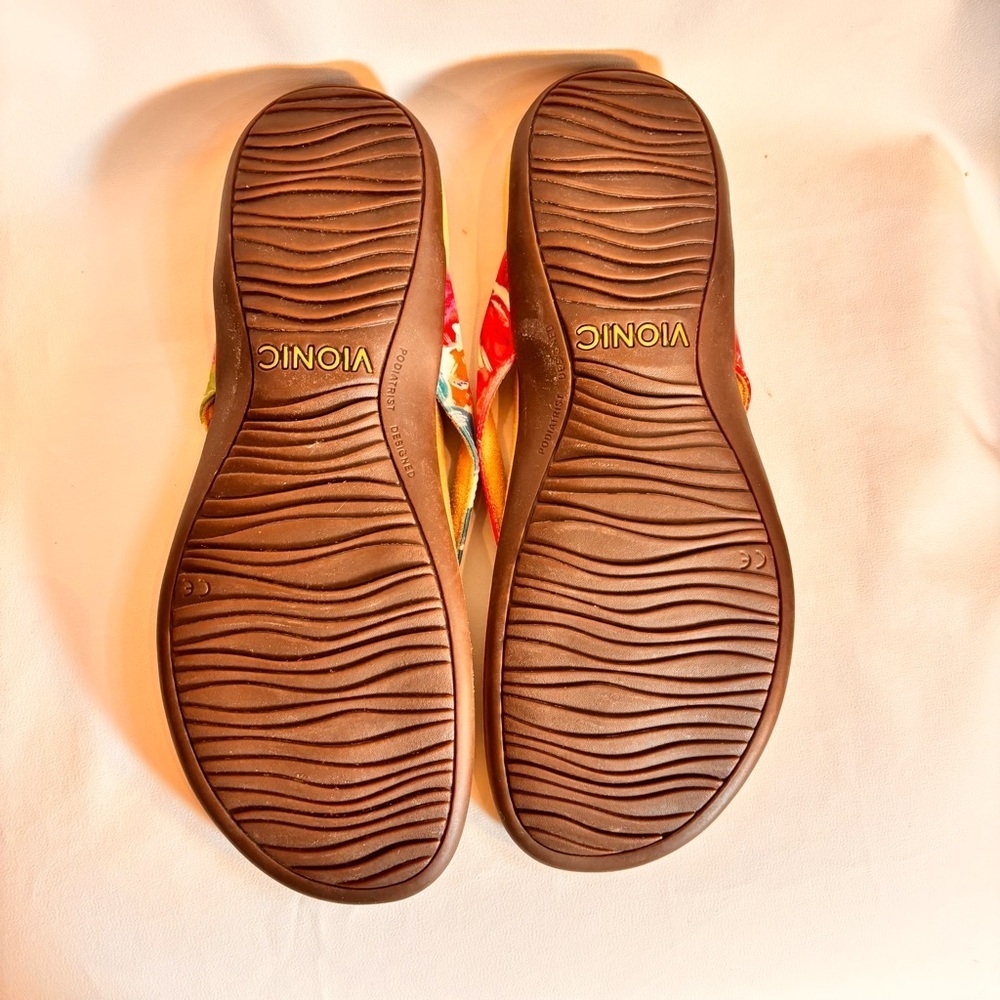 VIONIC Sz 10 Rest Bella II Floral Slip On Slides Flip Flops Orthotic Footbed - Picture 6 of 9
